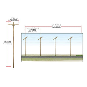 HO Wired Poles Single Crossbar - Bachmann -WUS2265