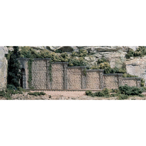 N Cut Stone Retaining Wall Concrete (x6) - Bachmann -WC1159