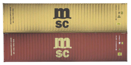 40ft Hi Cube Container Set (2) MSC Weathered