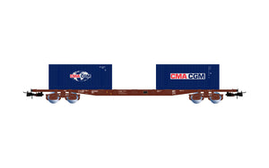 PRE ORDER - D-ERR Sgss 4 Axle Flat Wagon w/20' CMA CGM Container Load