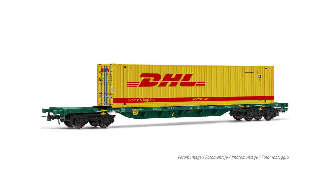 CEMAT, 4-axle container wagon Sgnss with 45' container DHL Rivarossi HR6575