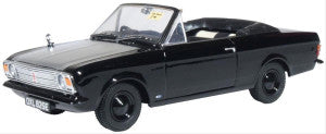 Ford Cortina MkII Crayford Convertible Black/White - Oxford Diecast - 43CCC004