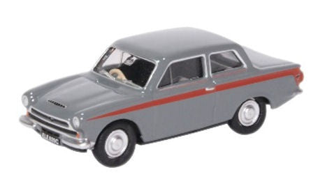 Ford Cortina MkI Lombard Grey/Red   76COR1008   1:76 Scale,OO Gauge