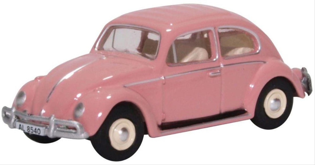 VW Beetle Pink HK Registration   76VWB011HK   1:76 Scale,OO Gauge