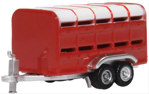 Livestock Trailer Red   NFARM004   1:148 Scale