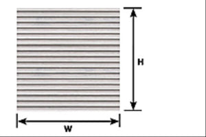 (PS-11P) 0.5mm Styrene Sheet Corrugated 300x175mm 1:100