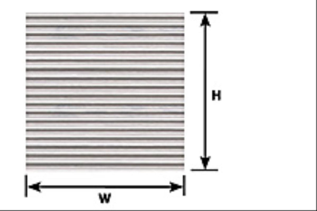 (PS-11P) 0.5mm Styrene Sheet Corrugated 300x175mm 1:100