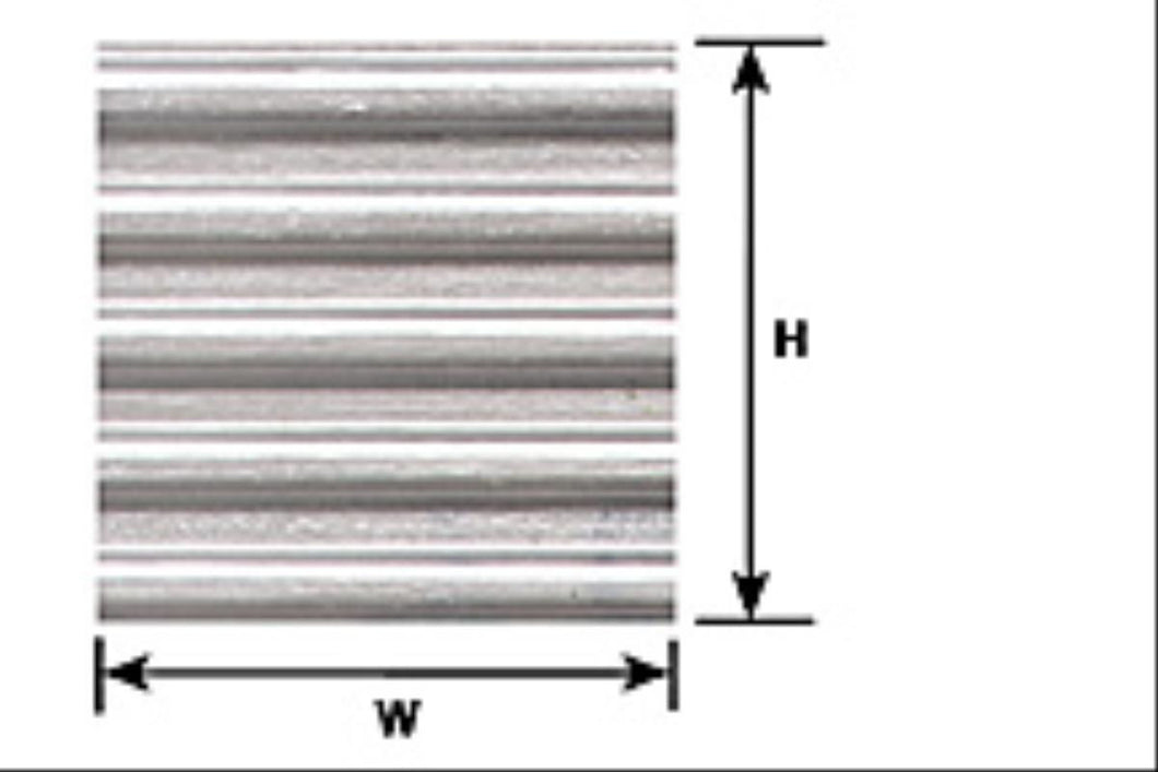 (PS-26P) 0.5mm Styrene Sheet Corrugated 275x175mm 1:24 2pc