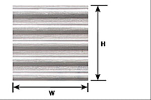 (PS-26P) 0.5mm Styrene Sheet Corrugated 275x175mm 1:24