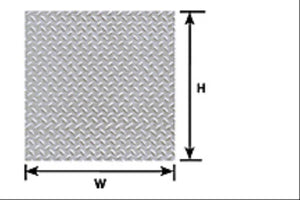 (PS-155P) 0.5mm Styrene Sheet Diamond 300x175mm 1:100 2pc